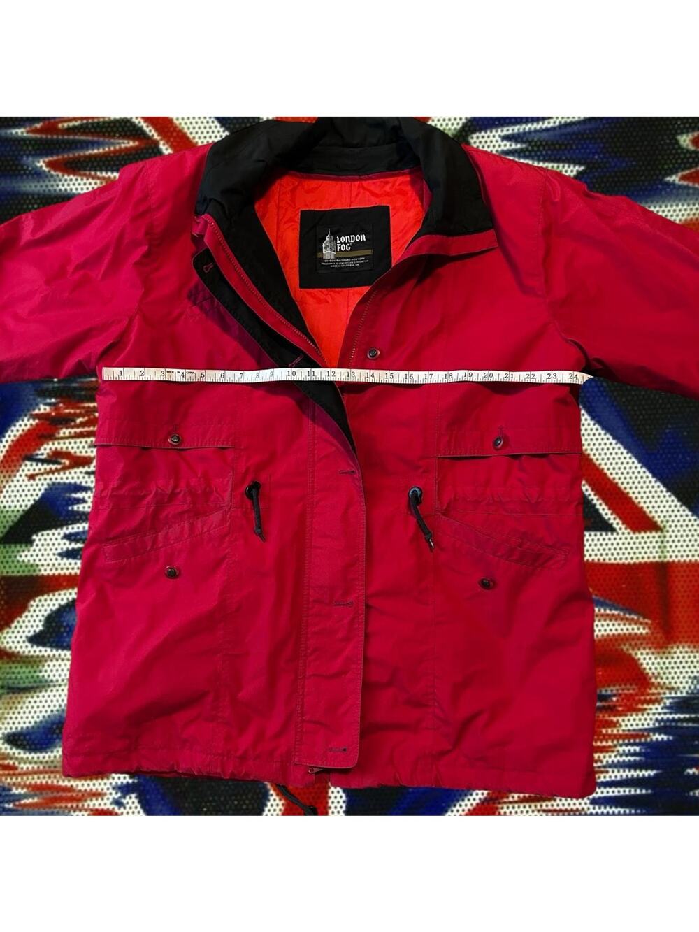 vintage LONDON FOG red utility jacket/ windbreaker